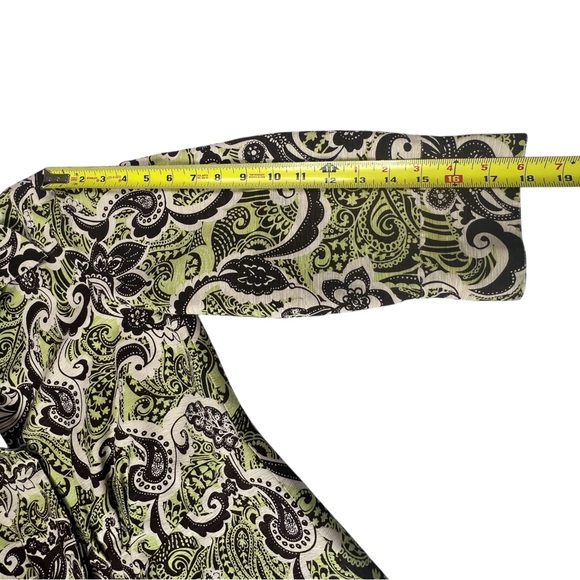 Silkland Y2K Silk Jacket 12 Collar Button-Up Tie Buckle Blouse Retro Paisley - Picture 6 of 8